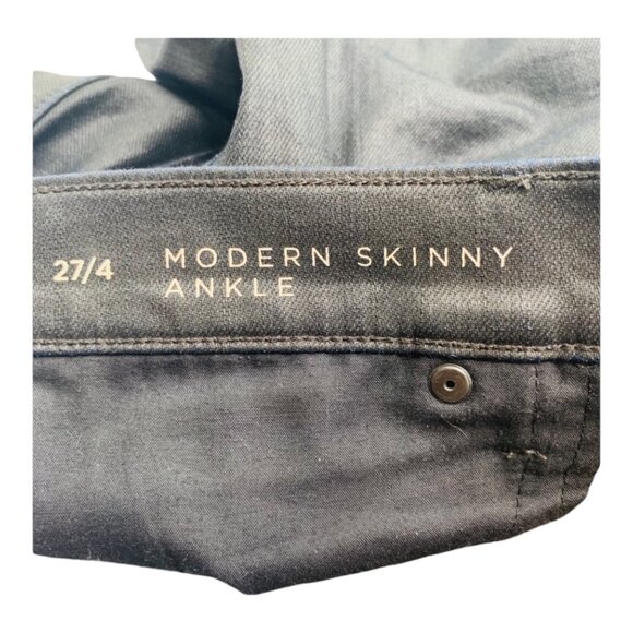 Lou & Grey Womens Modern Skinny Ankle Pants 27/4 Dark Denim Cotton/Spandex Blend - Picture 6 of 10
